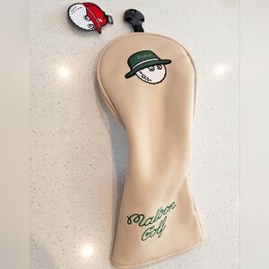 Malbon Golf Driver Headcover Cream Green Buckets Logo Embroidered NWT